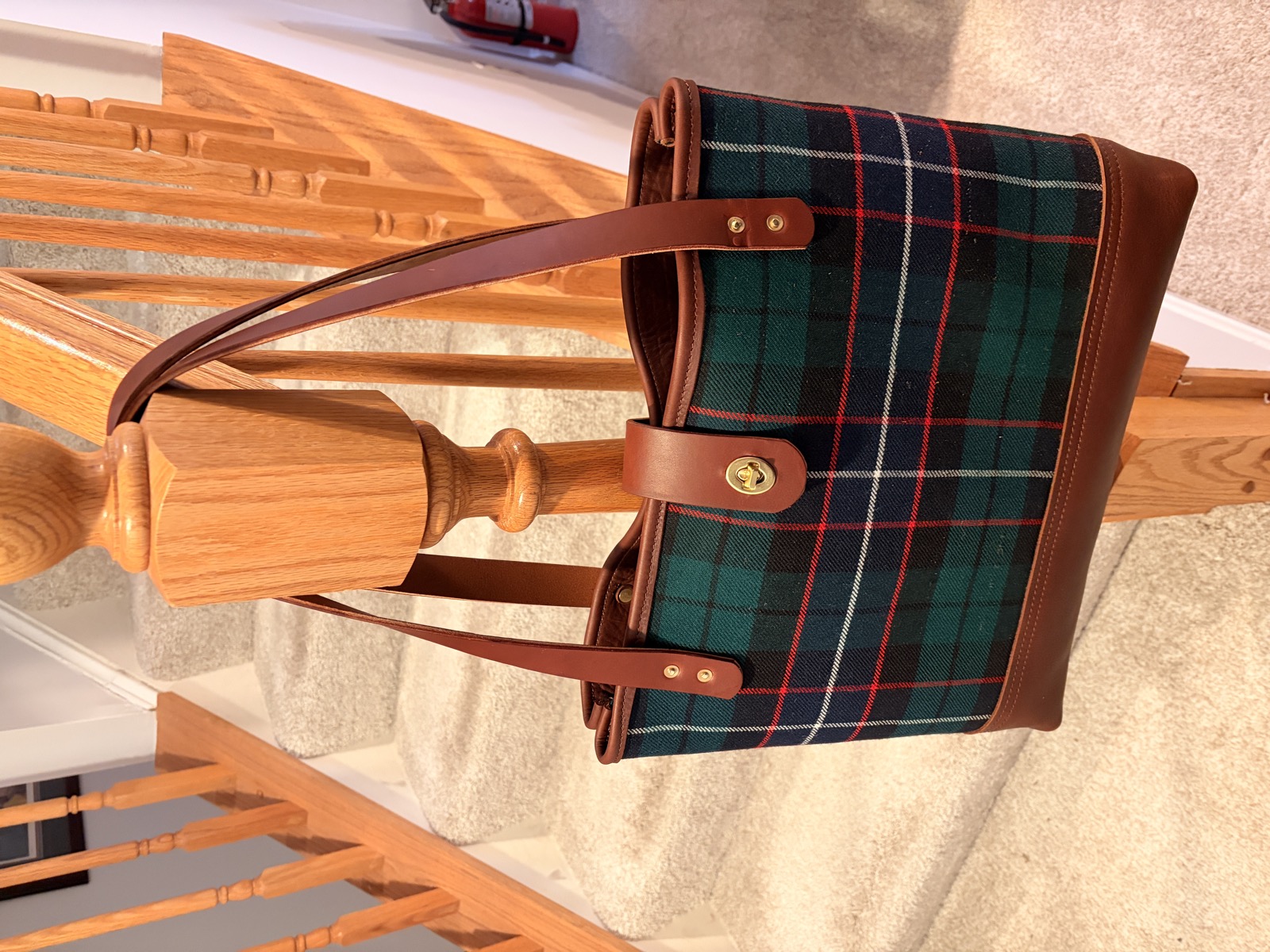Scottish tartan tote bag full view