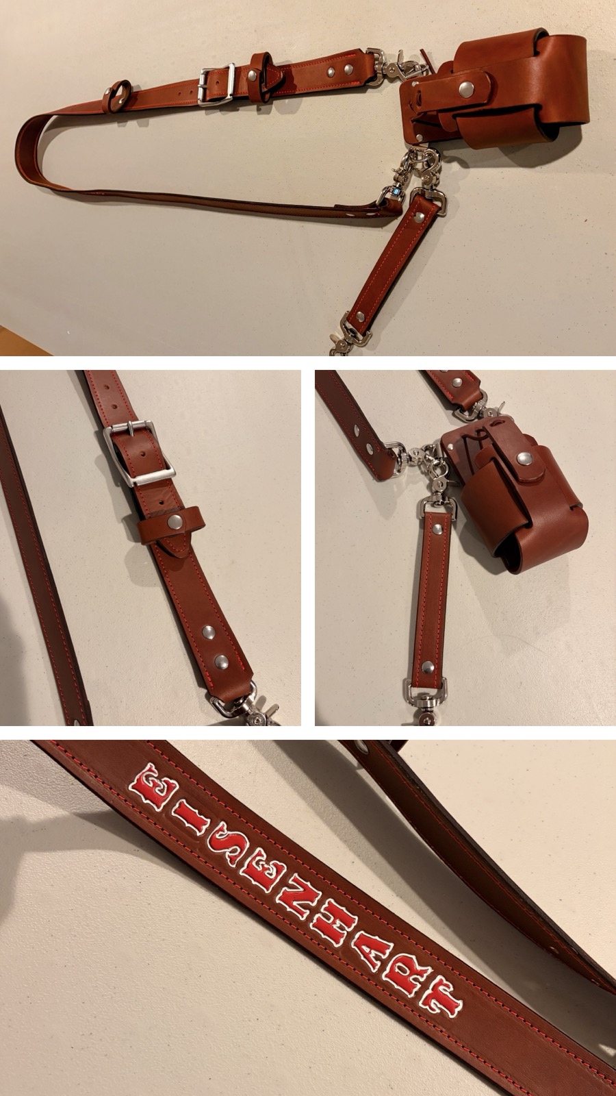 Firefighter EMS radio strap and holster full view