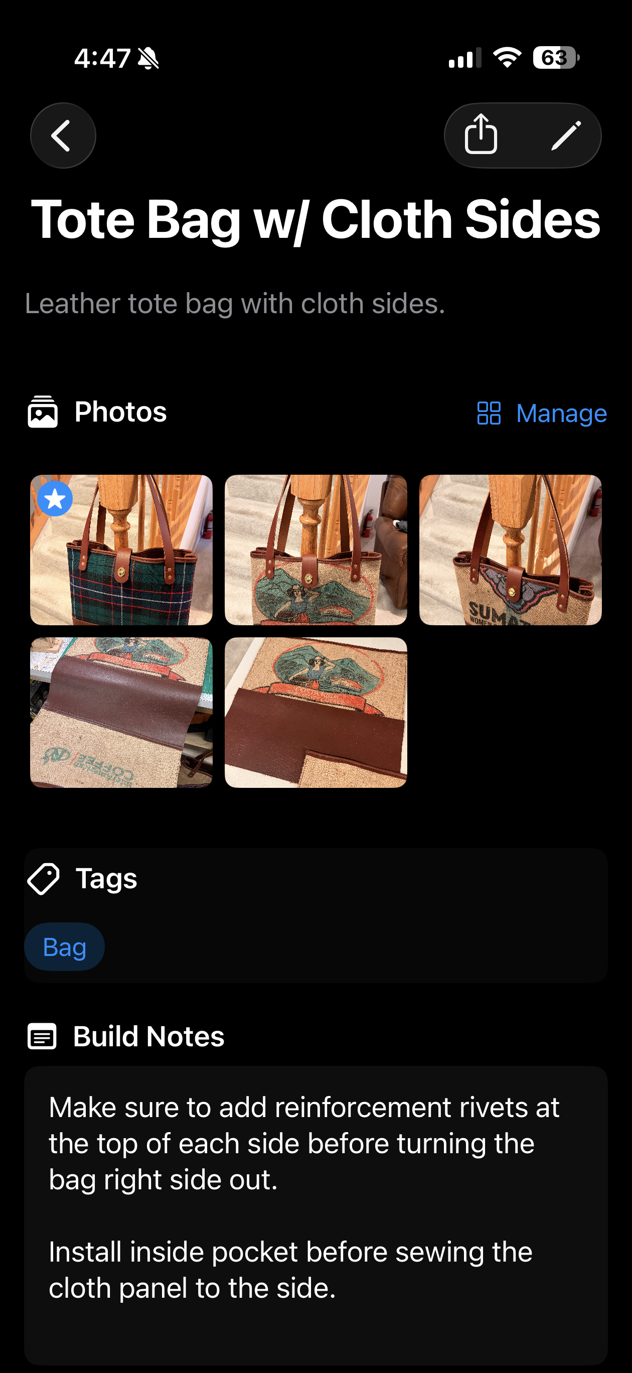 MakerFolio project detail screen