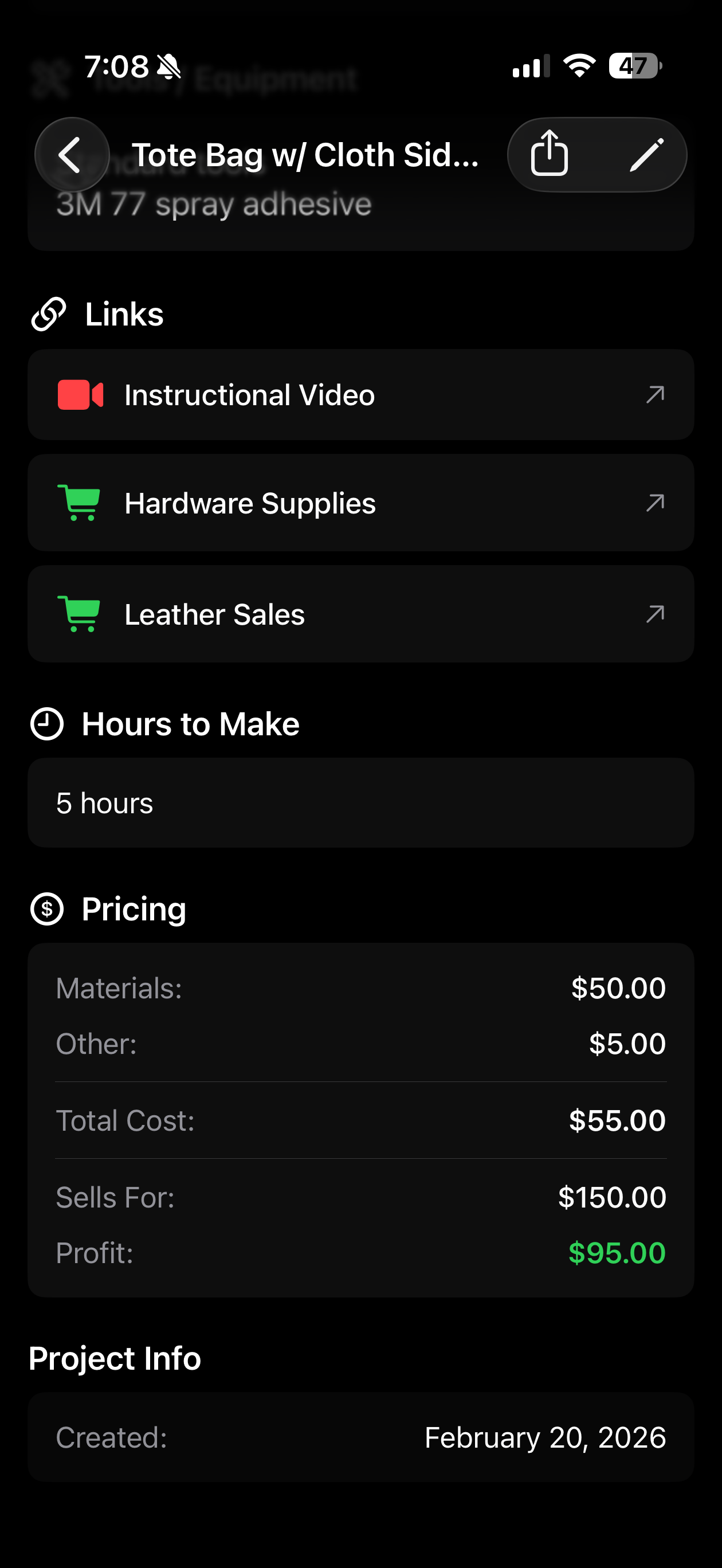 MakerFolio photo documentation screen